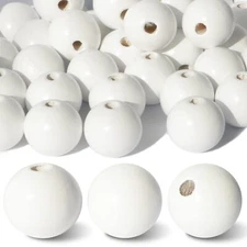 600pcs 12mm White Wooden Beads Craft DIY Loose with Holes
