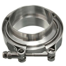 2.5" Inch 63mm mild steel V-Band Clamp & Flat Flange Kit Exhaust Pipe UK