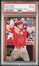 2019 Topps 150 Year of Baseball Red #150-75 Mike Trout 06/10 PSA 6 EX-MT