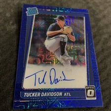2021 Donruss Optic Choice Tucker Davidson Rated RC Blue Mojo Autograph Sp # 99