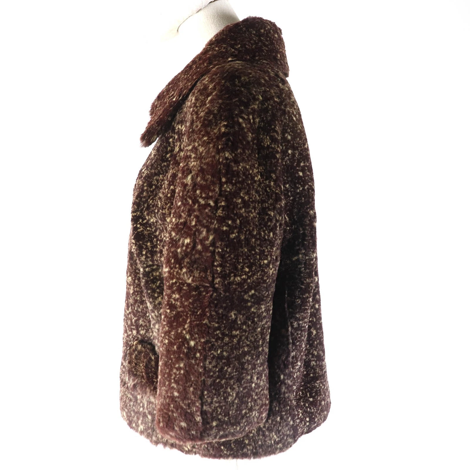 CHANEL Giacca Pelliccia di Coniglio Blouson Cappotto Donna Taglia 44 Marrone Scuro COCO MARK