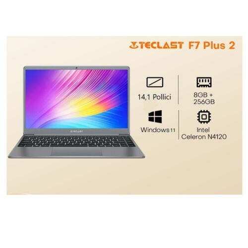 Notebook PC Teclast F7 PLUS 2 display 14.1 pollici 256GB SSD 8GB RAM UHD graphic - Imagen 1 de 14