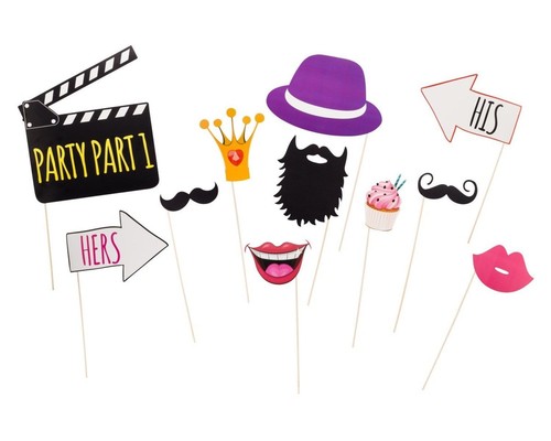 Photo Booth Props Kit 22 Piece Prop Set for Parties Birthdays Weddings Dressup - Picture 5 of 5