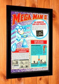 Mega Man II 2 Nintendo NES Capcom Vintage Small Promo Poster / Ad Page Framed