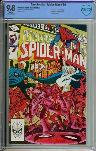 SPECTACULAR SPIDER-MAN #69 CBCS 9.8 WHITE PAGES // 2ND APP CLOAK & DAGGER 1982