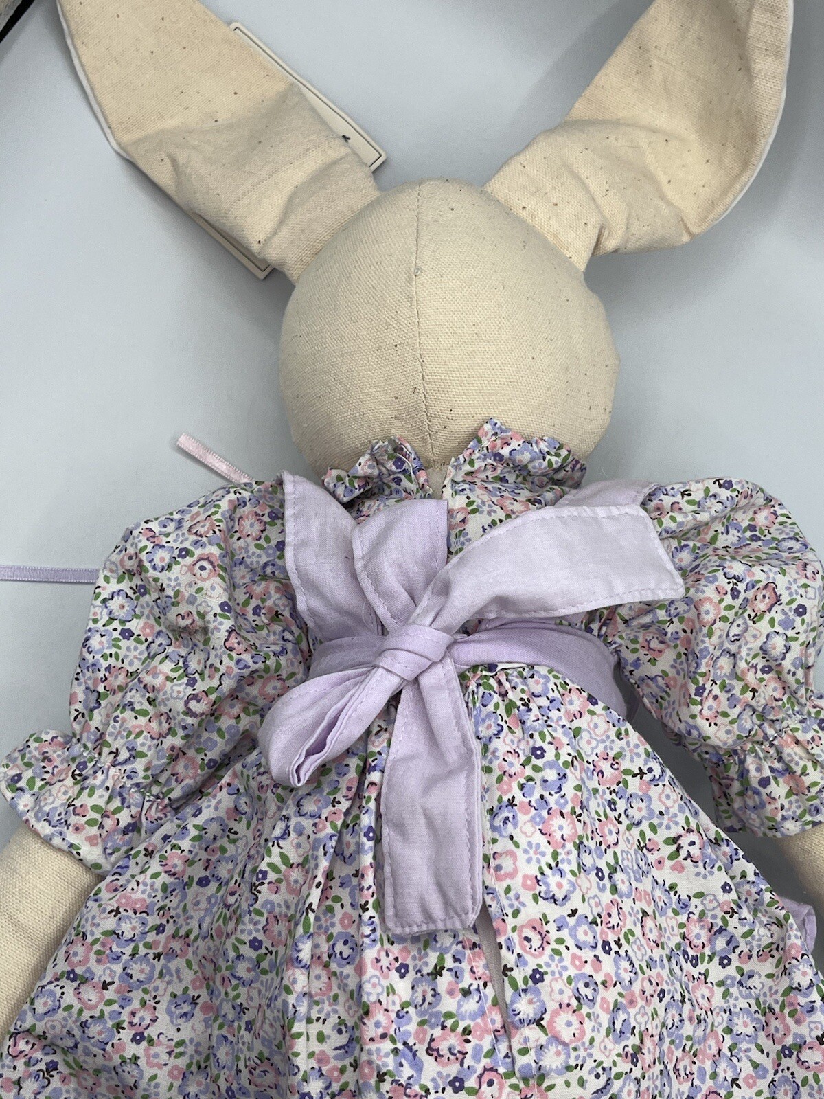 Vintage Russ Berrie Country Classics Bunny Rabbit Plush Lavender Floral Easter