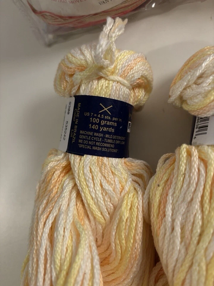 Lote de 6 madejas de hilo rosa rojo amarillo creador de tendencias/berroco/fantasía/piel divertida  Foto 3 de 4