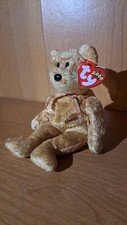 Ty Beanie Baby 2000 CASHEW Bear with Beige Bow
