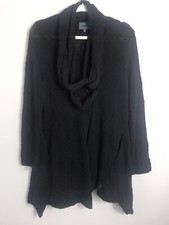 Oska Jacket Coat-textured Wool Blend-attached Scarf-black-lagenlook-size 1 Us 6