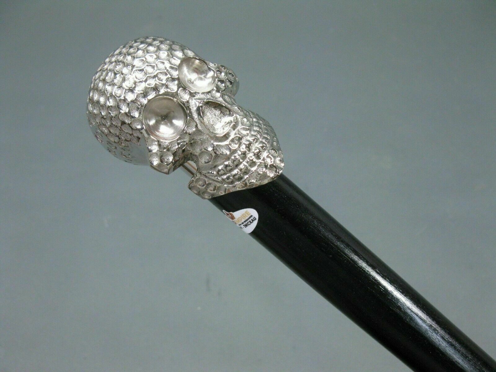 Brass Skull Head Nautical Solid Handle Wooden Can… - image 6