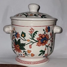 Prestige Place Lidded Spice Jar Vase Colorful Flowers Asian Style Porcelain