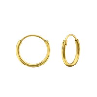 1 Paar Ohrringe Creolen 925 Sterling Silber Vergoldet 12 Mm