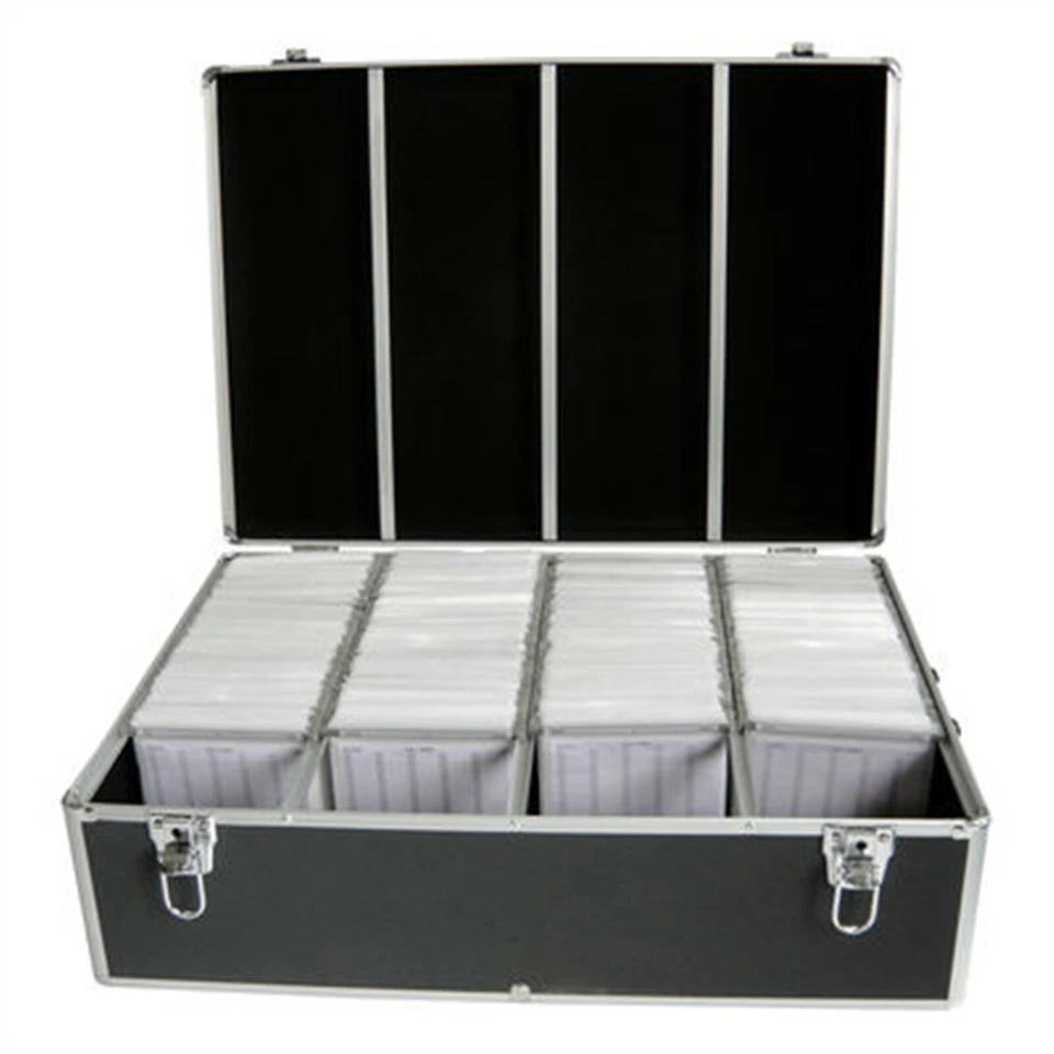 1 x Black 1000 Discs Capacity Aluminium CD DVD Carry Case with Hanging Sleeves - Image 2 of 4