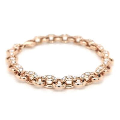 Brillant Armband 2,49 carat 750-Roségold 31 Gramm  Italienische Manufaktur Neu