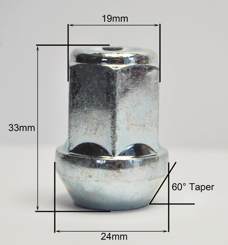 Set 16 x 7/16 " UNF, 19mm Hex Écrous de Roue Alliage (Argent) - Foto 2 di 2