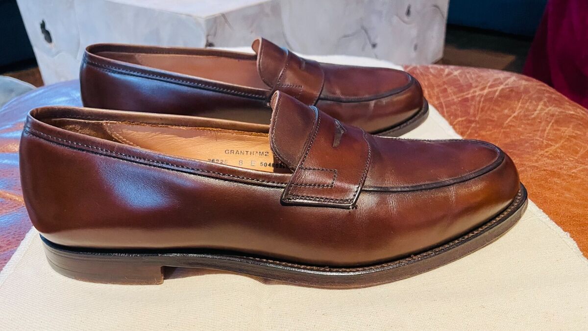 Crockett Jones Grantham 2 Dark Brown Burnished Calf Penny Crockett Jones Grantham 2 Dark Brown Burnished Calf Penny