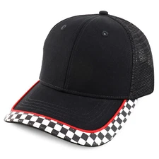 Racing Checkered Flag Pattern Mesh Back Cap - FREE SHIPPING