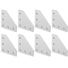 8 PCS Aluminum 4040 Series 5-Hole 90° L Bracket Joining Plate Hardware Sliver