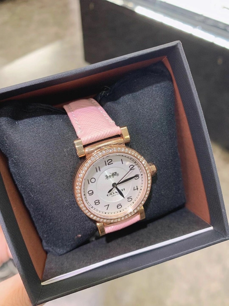 NWT COACH GLITZ CASE LEATHER STRAP WOMEN'S WATCH 14503394 NWT COACH GLITZ CASE LEATHER STRAP WOMEN'S WATCH 14503394
