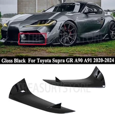 For Toyota Supra GR A90 A91 20-2024 Front Bumper Lower Garnish Cover Gloss Black