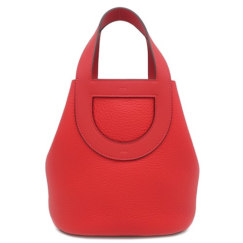 HERMES Handbag in the loop 18 Taurillon Clemence Vaux Swift  Rouge Kazak G - Picture 1 of 8