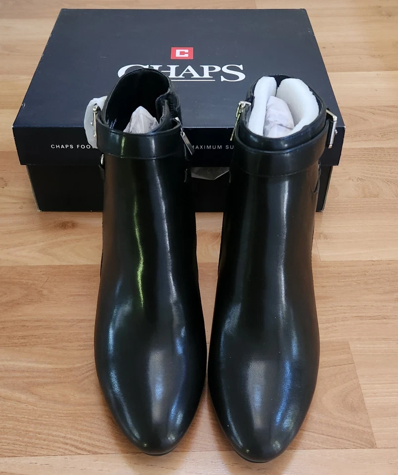 Chaps 'Cassady' Black Heeled Ankle Boot. Womens 10B. 3" Heel. NEW IN BOX" - Image 4 of 4