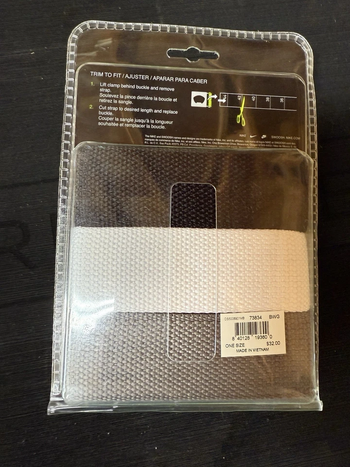 Cinturón de golf Nike 3 en 1 para hombre talla única, negro/blanco/gris Foto 3 de 4