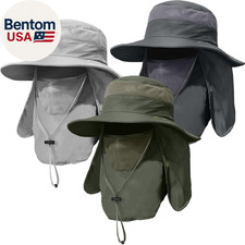Paquete de 3 gorras de pesca de ala ancha para hombre al aire libre, Upf 50+ gorra de protección solar con cara N