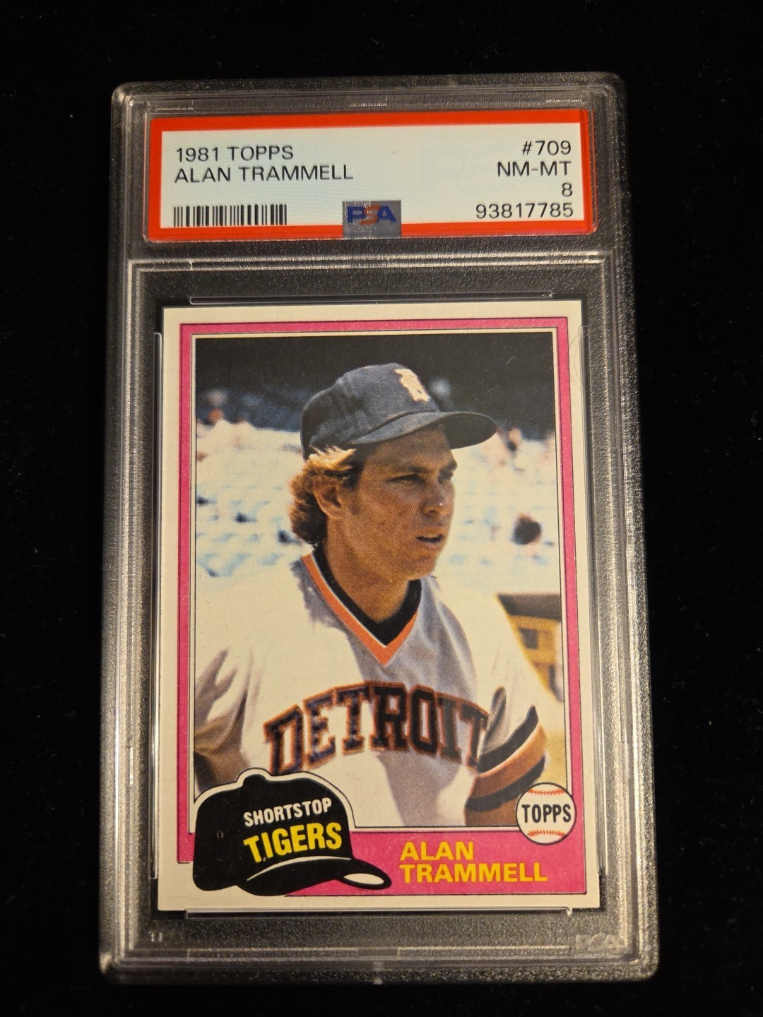 1981 TOPPS #709 ALAN TRAMMELL PSA 8