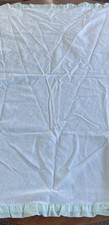VTG Dundee Baby Crib Blanket Green Cotton 44x34.5  
