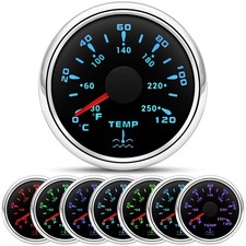 ARTILAURA 7 Color Water Temperature Gauge 2-1/16" 52mm AUTO Gauge Water Temp ...