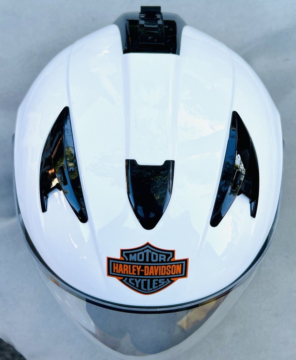 Harley Davidson White Open Face Helmet/97280-12VM/Clear Visor/Size