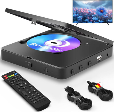 Blu Ray DVD Player 1080P Full HD for TV with HDMI AV Output | Dolby DTS Audio