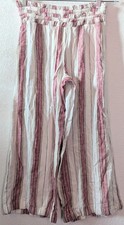 Indigo Rein Linen Palazzo Pants Striped Women's Size M Medium 25x23  197 