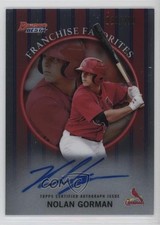 2019 Bowman's Best 1999 Franchise Favorites /150 Nolan Gorman #99FFA-NG Auto 3b3