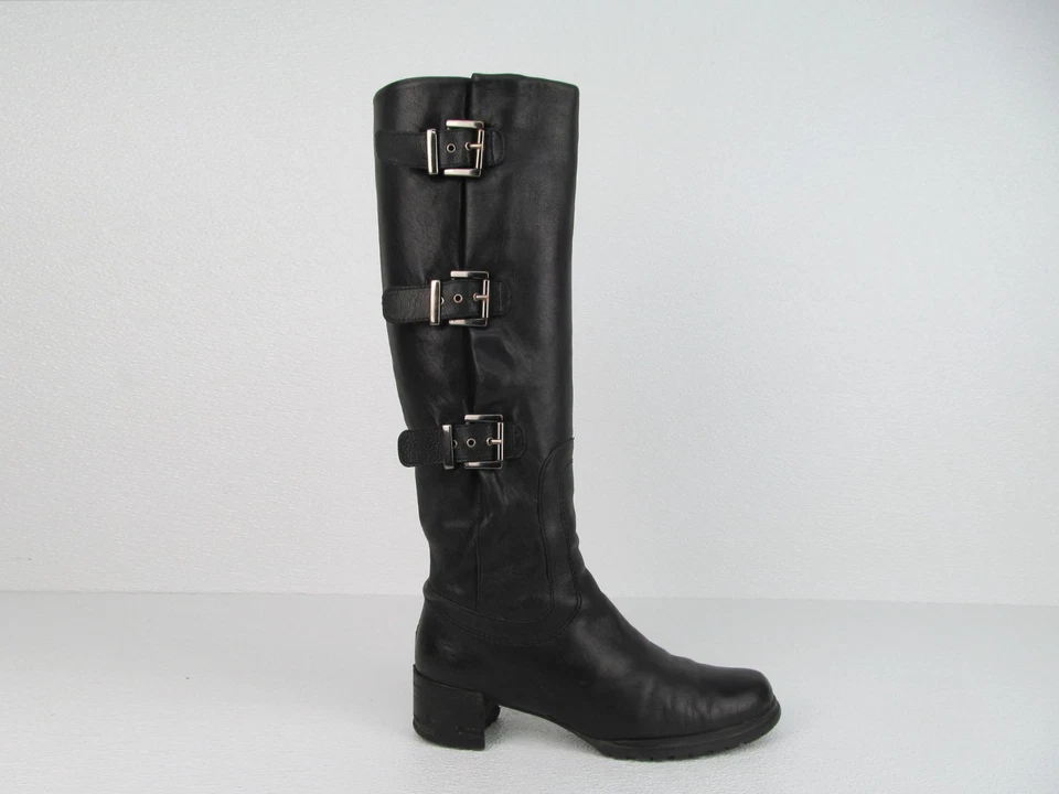 Botas de montar Stuart Weitzman Cinch para mujer negras de cuero genuino talla 7M Foto 4 de 4