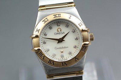 OMEGA Constellation Mini 795.1203 12P Diamant 22mm Gold Quarz Damenuhr