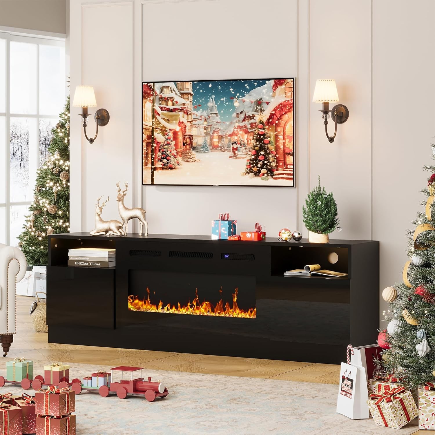 For 32 To 80 Inch Tvs With 36" Electric Fireplace