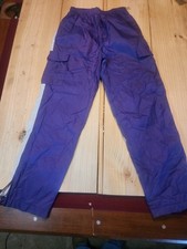 Vintage 90s Acadia Track Parachute Pants Women's Small Purple 5 Pocket Cargo