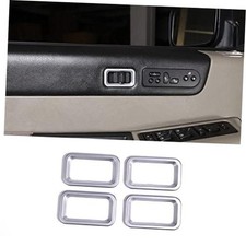 Car Door Lock Switch Lid Button Decoration Trim Frame Auto Interior Silver