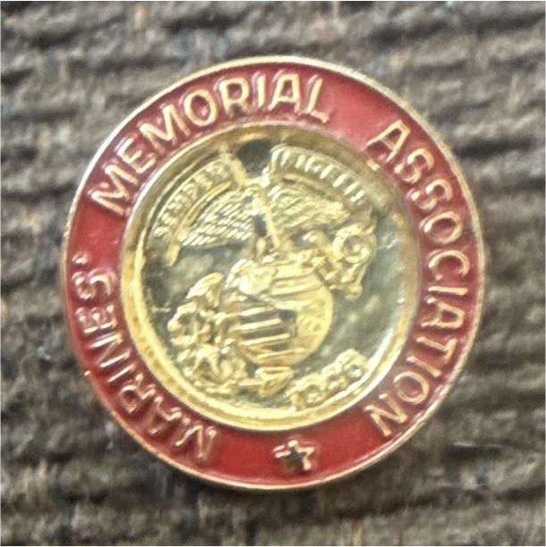 Memorial Association Round Pinback Button Red & Gold - Clubs & Memberships