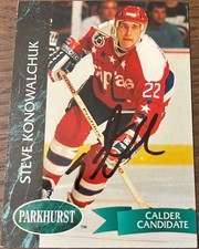 1992-93 Parkhurst STEVE KONOWALCHUK RC #202 🔥 Capitals 🔥 SWEET Autograph 🧨