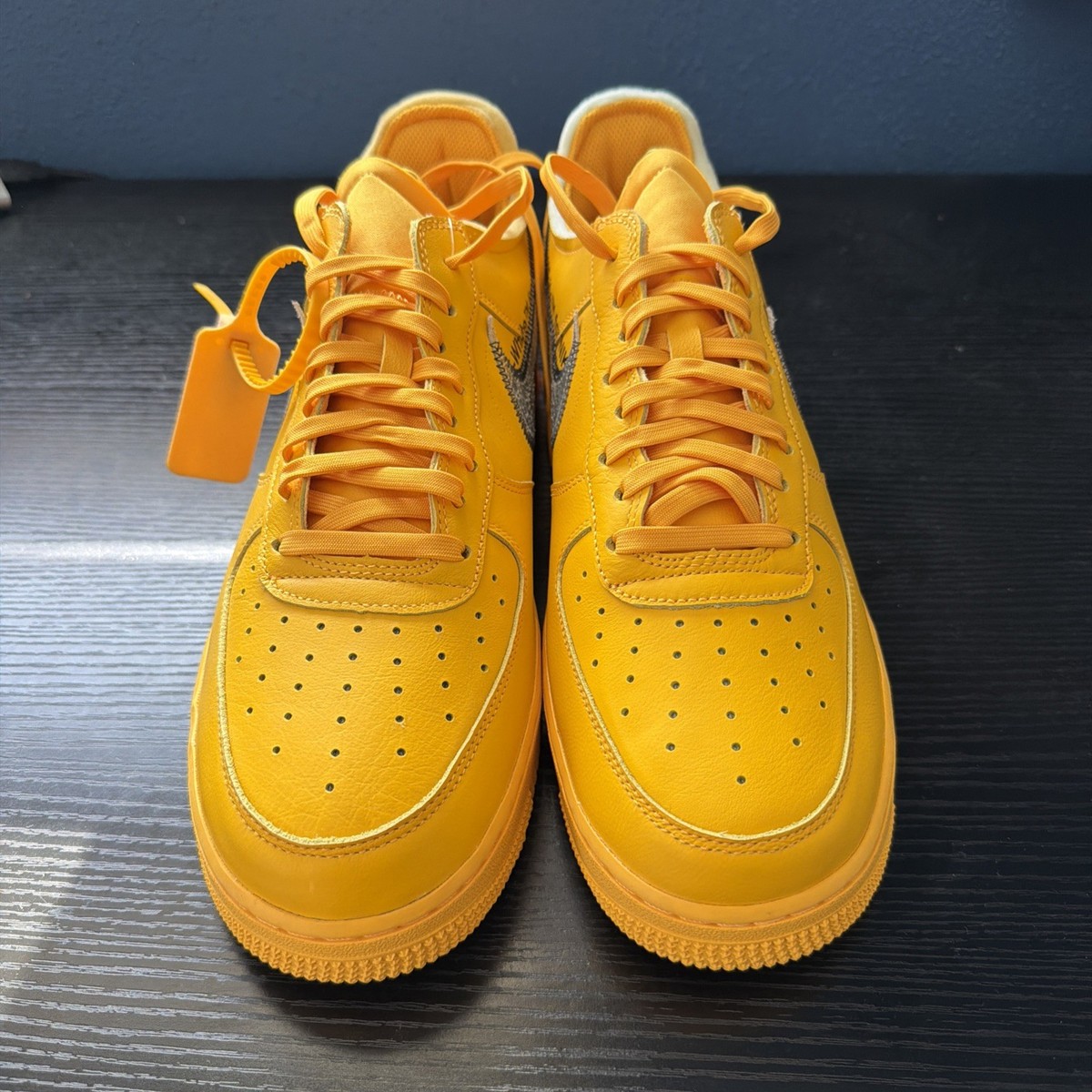 Nike Air Force One 1 Low Off White ICA University Gold Sz 11.5 OG
