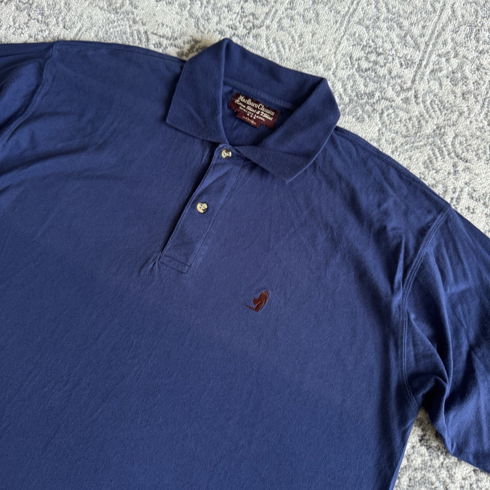 Vintage 90s Marlboro Classics Embroidered Logo Polo Shirt- MEDIUM image 2