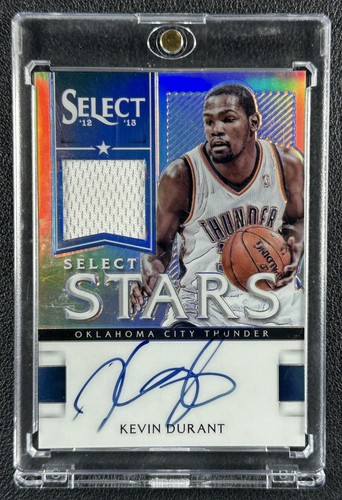 KEVIN DURANT 2012-13 PANINI SELECT #1 STARS GAME-WORN JERSEY AUTO PRIZM 44/49