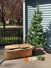 Vintage General Foam Plastics Scotch Pine Bottle Brush 7ft Christmas Tree Retro