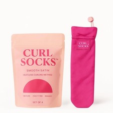Curl Socks Heatless Hair Curler Set, 1 Count Pack of 4 , Fushcia pink