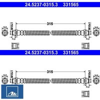 2X Bremsschlauch ATE 24.5237-0315.3 2 BremsschläUche Rechts Links Hinten