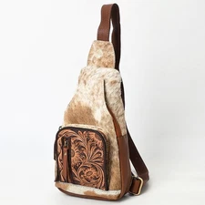 AD American Darling Sling Hand Tooled Hair-On Genuine Leather Women Bag Western