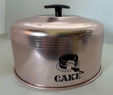 Vintage West Bend 1950s-60s Cake Carrier LID ONLY Rose Copper Toned Aluminum